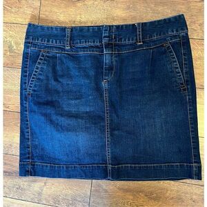 Vintage Y2K Tommy Hilfiger Women’s 10 Blue Flat Front Mini Skirt Denim Schoolgir